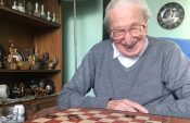 Man playing draughts